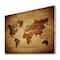 Designart - Ancient Map of The World VI - Vintage Print on Natural Pine Wood